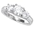 Platinum 1.20 ctw. Round Cut Three-Stone Diamond Ring with Sidestones
