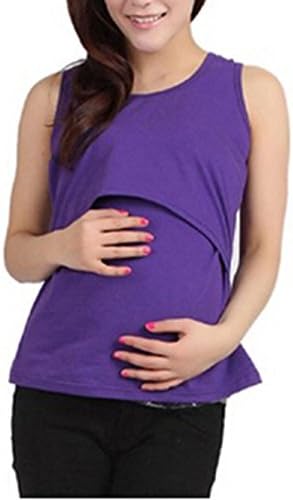 Overmal Women's Breastfeeding and Nursing Tee with Shirt Over Top (Purple)