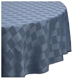 Reflections 60 by 84-Inch Oval Tablecloth, Stone Blue