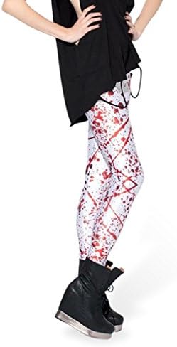 Ladies Sexy Digital Printing Blood Splatter Big Leggings Halloween Punk Trouser