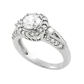 Round Cubic Zirconia Engagement Ring