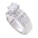 Jewelry : SilverBin Sterling Silver Engagement Style Round CZ Ring with Small CZ Accents