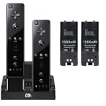 CTA Digital Wii Remote Dual Charge Station with 2 Rechargeable Batteries (Black)
