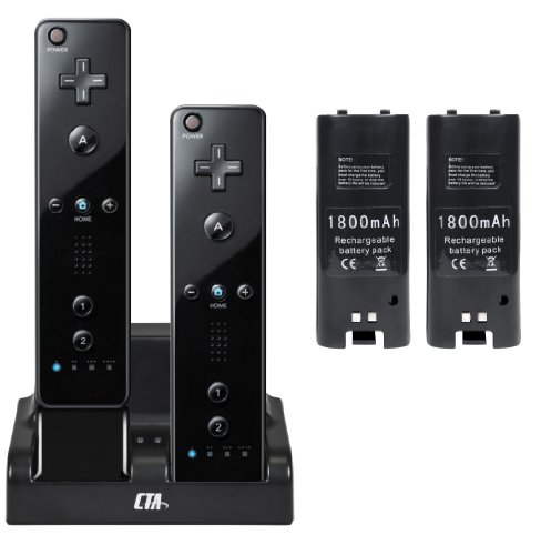 Wii USB and AC Adapter Double Charge Station with 2 Rechargeable Batteries