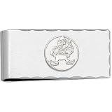 Cleveland Browns 5/8 Sterling Silver Round Brownie Logo on Nickel Plated Money Clip