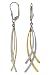 14K Yellow Gold and Sterling Silver Fanned Lever Back Earrings