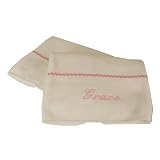 Personalized 'Grace' Pink Ric Rac Small French Waffle Weave Baby Bath/Burp Terrycloth Towel