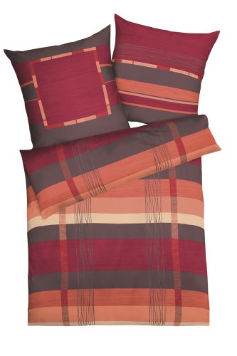 Kaeppel G-101266-02D1-VBSH Bettw&auml;sche Game Qualit&auml;t Satin in der Gr&ouml;&szlig;e 1x 80/80 + 135/200 cm, rot