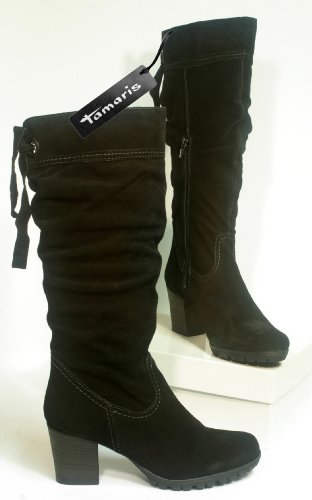 Tamaris TREND Leder Stiefel schwarz Gr. 40