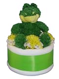 Green Alligator 1 Tier Diaper Cake w/ Pampers Swaddlers, 10″ Stuffed Animal, and Precious Cargo Baby Apparel