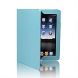 SAVEICON PU Folio Leather Case Cover with Built-in Stand for Apple iPad 1 1st Generation-Baby Blue