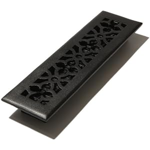 Decor Grates AGA412-BLK 4-Inch by 12-Inch Gothic Black Aluminum Floor Register