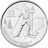 Vancouver 2010 Cross Country Skiing 25 Cent Coin