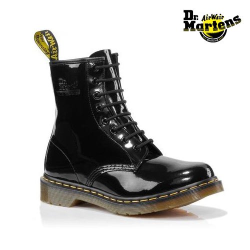 Dr. Martens Women's 1460 Originals 8 Eye Lace Up Boot,Black Patent Lamper,6 UK (8 M US Womens)