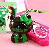ハローキティ×ショウコ ナカガワ しょこたんコラボキティ 2009バージョン 2WAYマスコットストラップ ブラック×グリーン「ギガント」