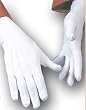 Cotton Gloves, Long Wrist Style, White or Black