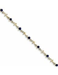 2.1 Carat 14K Gold Diamond and Sapphire Bracelet