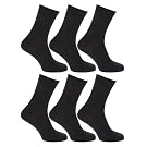 Womens/Ladies Ribbed Pure 100% Cotton Socks (Pack of 6)