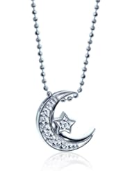 Alex Woo "Little Faith" Gold Crescent Moon Pendant Necklace