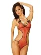 Sexy Red Lingerie Backless Sheer Teddy Cut Out Sides Womens Lingerie