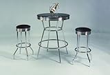IMAGE OF Metal Chrome Patio Dining Furniture Set Table & Stool