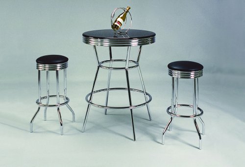Metal Chrome Patio Dining Furniture Set Table & Stool product image