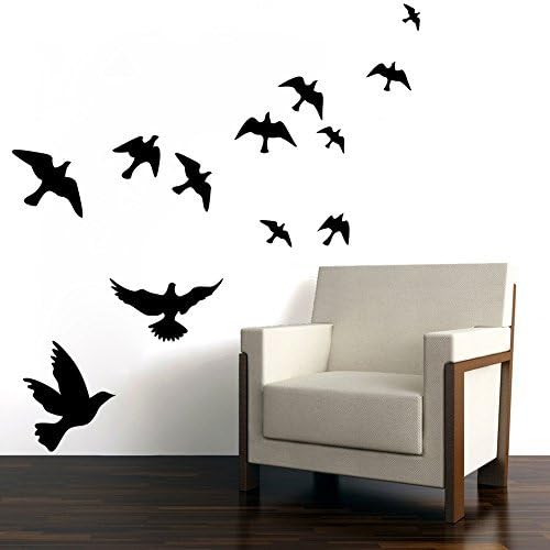 MLMSZ Flying Black Bird Flying High to Sky 3D Creative Removable DIY Vinyl Wall Sticker Mural Decal Art DÃ©cor by MLMSZ