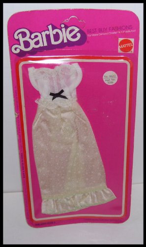 Vintage 1975 Barbie Doll Best Buy Fashions White Dress #9620