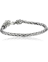 Zina Sterling Silver "Signature Swirl" Toggle Bracelet with Woven Chain, 7.5"