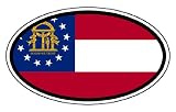 Georgia US State Flag Car Bumper Sticker Decal Oval