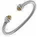 .06 carat Genuine Diamond Solid 14K Gold and Silver Designer Cable Bangle