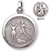 Sterling Silver St Christopher Girls Cheerleader Medal and 20-inch Chain