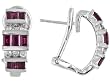 14K White Gold Ruby and Diamond Earrings