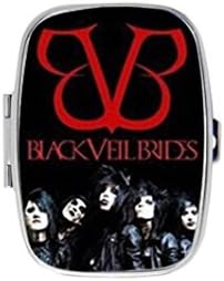 Rock Band BVB Black Veil Brides Custom Silver Stylish, slim design Pill Box Holder，rectangle Medicine Vitamin Organizer Pill case