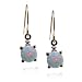  : 14K YELLOW GOLD ROUND CREATED OPAL DIAMOND EARRINGS