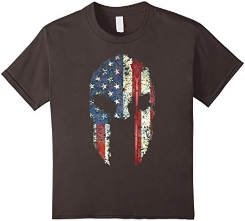 Kids Sparta Lacrosse American Flag T Shirt 8 Asphalt