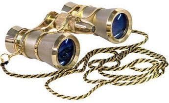 Lascala Optics Carmen Opera Glasses, Flashlight and Chain, Platinum Body, LSCFL3x25-LSAFL-06