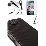 ****** ACCESS-DISCOUNT� ******** Pour SAMSUNG GALAXY S2 Housse �tui coque fixation rabattable TENDANCE DESIGN ORIGINAL " Black Magnifique " de couleur Noir mati�re cuir Carbone pour galaxy sII i9100 galaxy s 2 + 3 X FILM Protection �cran 100% compatible Smartphones gt-i9100 + �couteurs intra-auriculaires KIT PIETON OFFICIEL Oreillettes galaxy S II origine de MARQUE SAMSUNG Casque d'ORIGINE + STYLET galaxy sII pour �cran tactile capacitif & fin de couleurs noire brillant CADEAU ! ******* COFFRET de QUALIT� LUXE VERITABLE **********par Access-Discount�