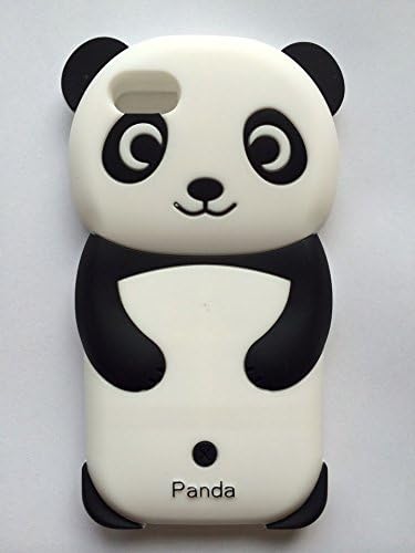 Iphone 5 Case,iphone 5s Silicone Case,LYYF New Fashion Cool High Quality Black and White Happy Panda Design Soft Silicone Protective Case/cover for Iphone 5/5S/5G