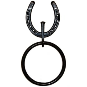 Red Rock Horseshoe Wrought Iron Towel Ring