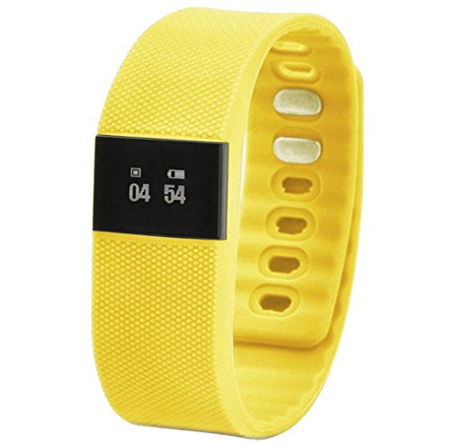Juboury Bluetoooth 4.1 Fitness Smart Bracelet Smart Wristbands with Pedometer Sleep Tracker Fitness Tracker for IOS Android Phones (Yellow)