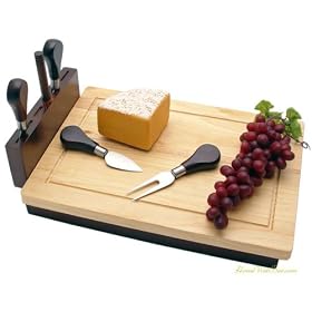 Hideaway Cheese Cutting Board and Knives Set by HomeWetBar