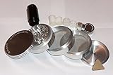 2.5" SMART CRUSHER 5PC SPICE HERB Tobacco Herb Grinder Aluminum Magnetic Case (5parts) + 5 PART POLLEN PRESS + FREE POLLEN SCRAPPER