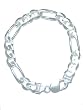 Brilliant! NICKEL FREE! Men's Sterling-silver Italian 9mm Wide Figaro Bracelet