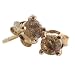Rose Gold Vermeil (24k Gold over Sterling Silver) Champagne cz stone round stud Earrings