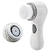 PleasingCare Sonic Facial Cleansing Brush, 1 Classic + 1 LUXE Cashmere Cleansing Brush Heads, Rechargeable Skin Care System, Face Cleaning Machine White