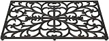 Cast Rectangular Scroll Doormat Black/bronze with Raised Rubber Feet