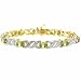 Vermeil (24k Gold over Sterling Silver) Genuine Peridot and Diamond Accent X and Oval Pattern Bracelet