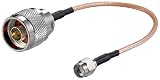 Wentronic Antennen Adapterkabel f&uuml;r WLAN-Router (SMA Reverse Buchse auf N-Stecker) 0,15 m