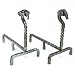 Minuteman Rams Head Andirons - Graphite Powdercoat - Wrought Iron